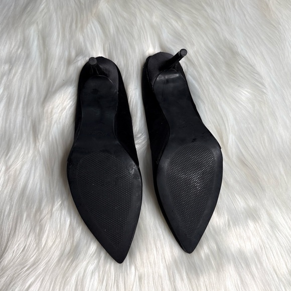Zara Black Satin Slingback Heels - Picture 6 of 7